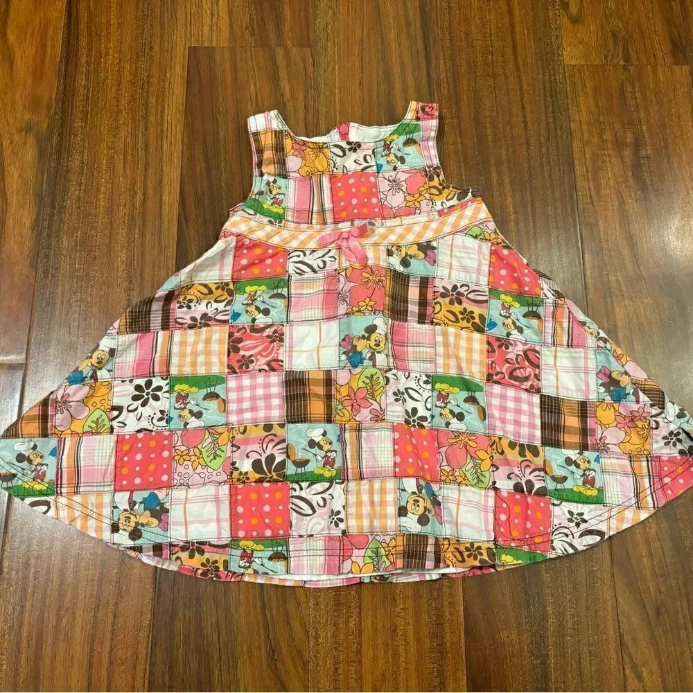 Disney Store vintage Mickey Mouse Minnie Mouse patchwork pattern dress
